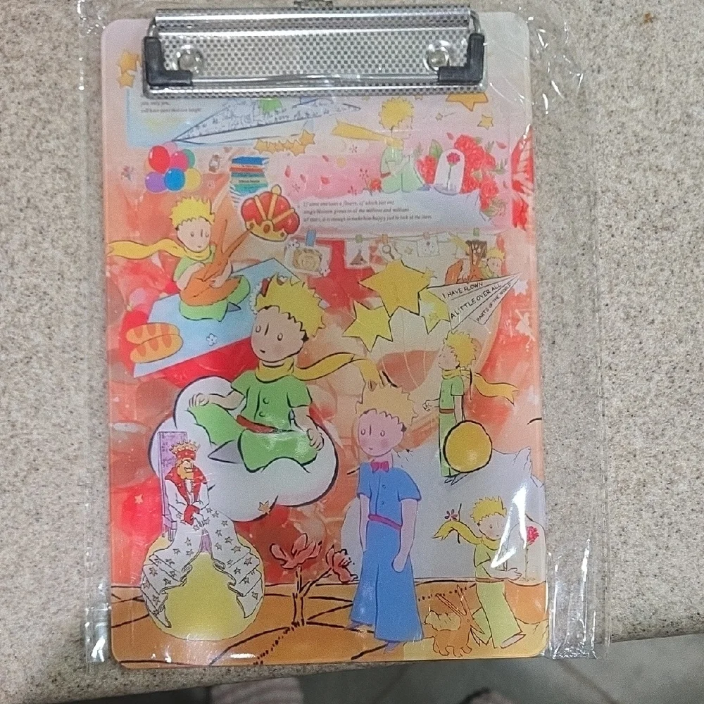 Illustrated Little Prince Clipboard in Pastel Orange & Yellow